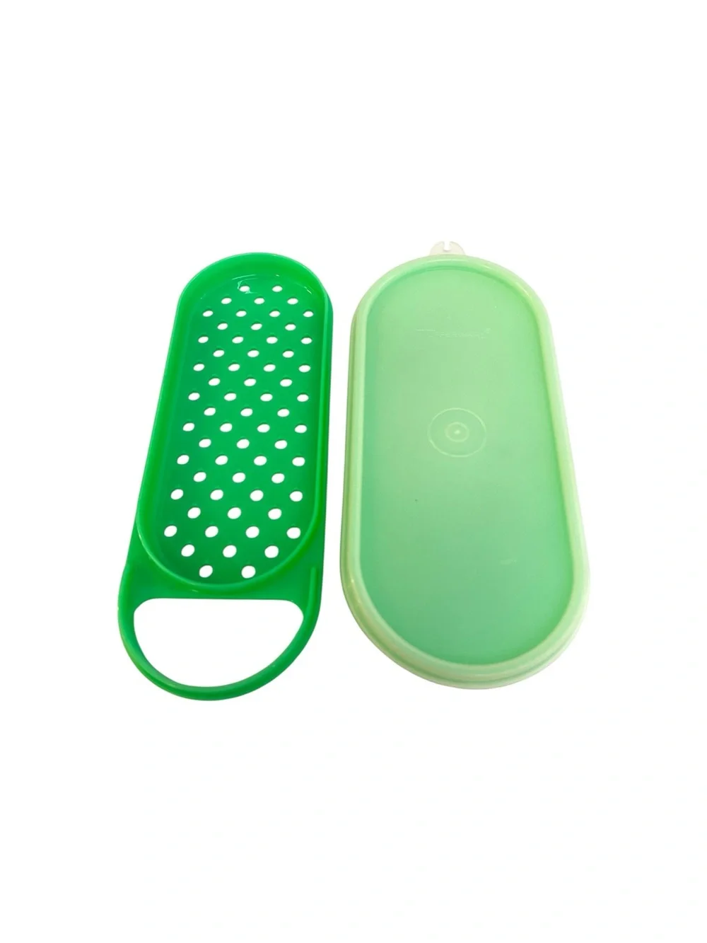 Vintage Jadeite Green Tupperware Cheese Grater Shredder #1375 3Pc + Storage Lid